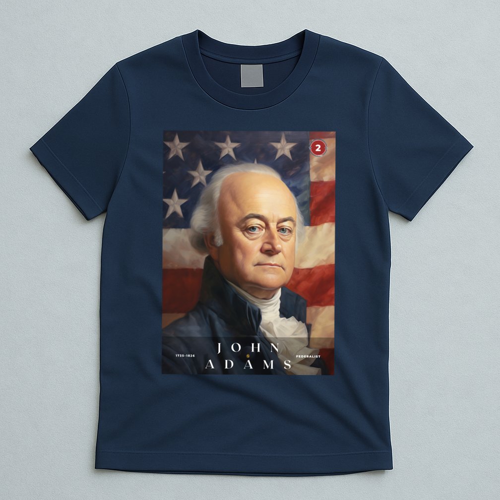 John Adams 2nd President Of The United States Portrait T-Shirt