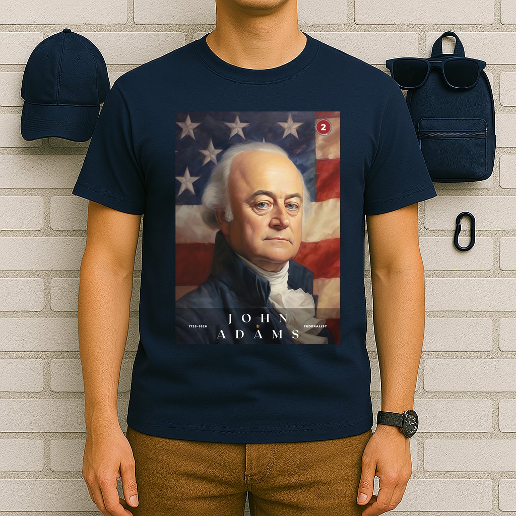 John Adams 2nd President Of The United States Portrait T-Shirt
