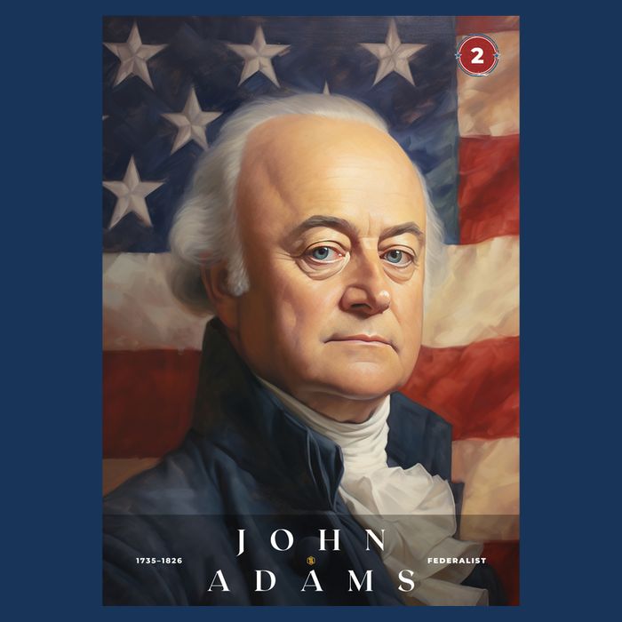 John Adams 2nd President Of The United States Portrait 7-Panel Snapback Hat