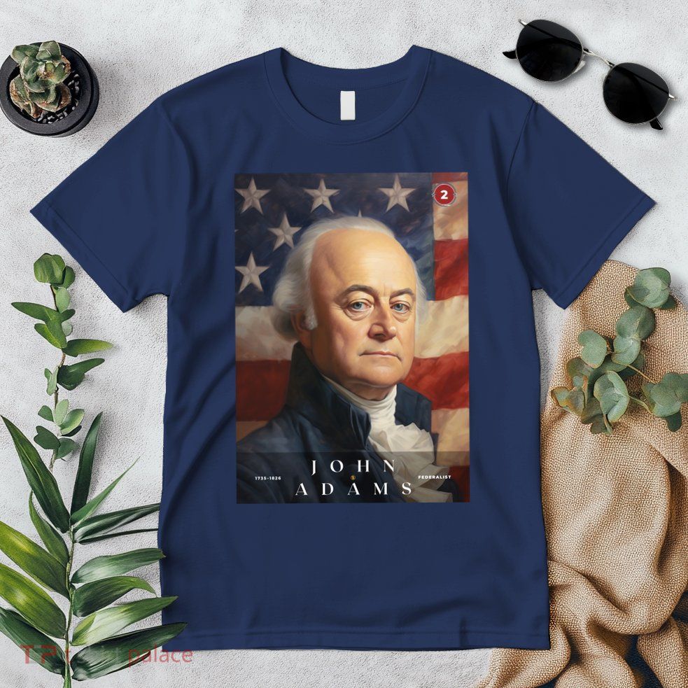 John Adams 2nd President Of The United States Portrait Premium T-Shirt