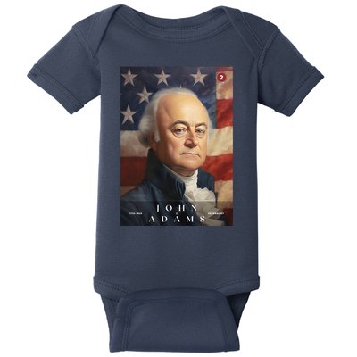 John Adams 2nd President Of The United States Portrait Baby Bodysuit