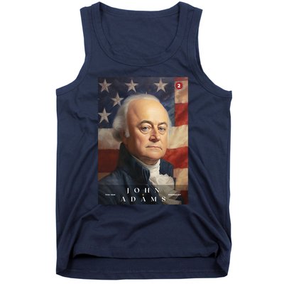 John Adams 2nd President Of The United States Portrait Tank Top