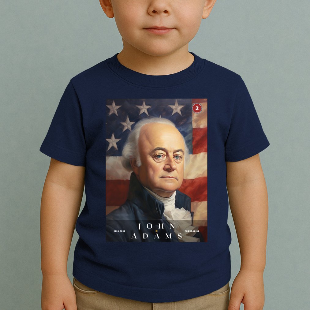 John Adams 2nd President Of The United States Portrait Toddler T-Shirt