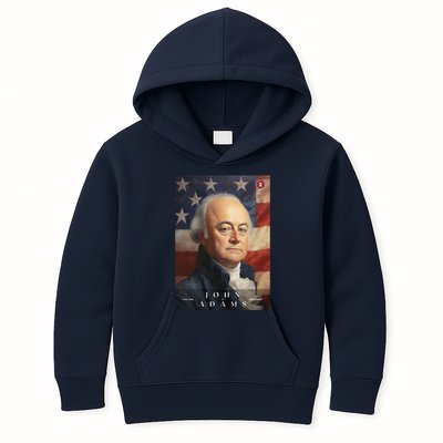 John Adams 2nd President Of The United States Portrait Kids Hoodie