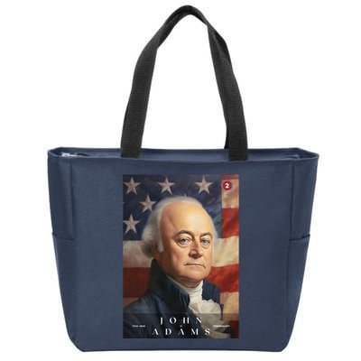 John Adams 2nd President Of The United States Portrait Zip Tote Bag
