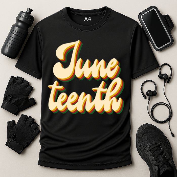 Juneteenth African American Pride Retro Cooling Performance Crew T-Shirt