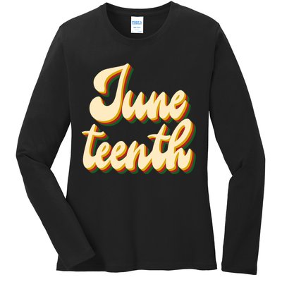 Juneteenth African American Pride Retro Ladies Long Sleeve Shirt