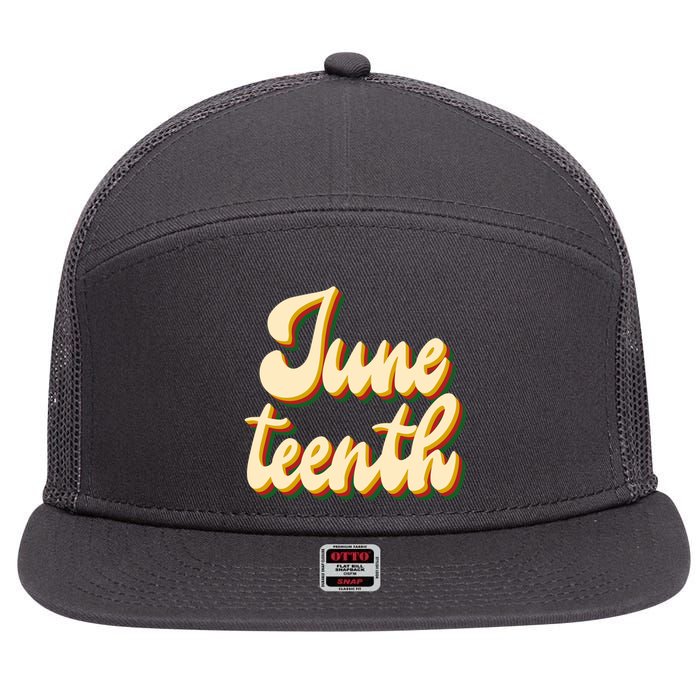 Juneteenth African American Pride Retro 7 Panel Mesh Trucker Snapback Hat