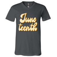 Juneteenth African American Pride Retro V-Neck T-Shirt