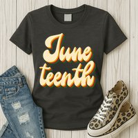 Juneteenth African American Pride Retro Womens T-Shirt