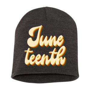 Juneteenth African American Pride Retro Short Acrylic Beanie