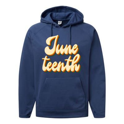 Juneteenth African American Pride Retro Performance Fleece Hoodie