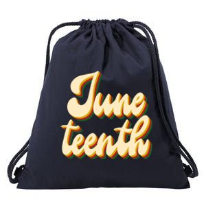 Juneteenth African American Pride Retro Drawstring Bag