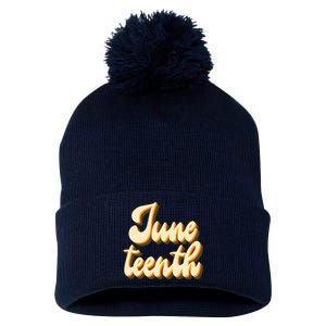 Juneteenth African American Pride Retro Pom Pom 12in Knit Beanie