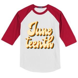 Juneteenth African American Pride Retro Kids Colorblock Raglan Jersey