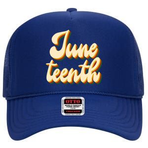 Juneteenth African American Pride Retro High Crown Mesh Back Trucker Hat