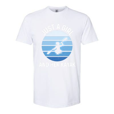 Just A And Her Kayak Lover River Kayaking Gear Gift Softstyle® CVC T-Shirt