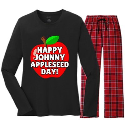 Johnny Appleseed Apple Day 2024 Women's Long Sleeve Flannel Pajama Set 