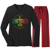 Juneteenth African American Freedom Black History June 19 Women's Long Sleeve Flannel Pajama Set 