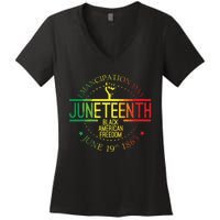 Juneteenth African American Freedom Black History June 19 Women's V-Neck T-Shirt