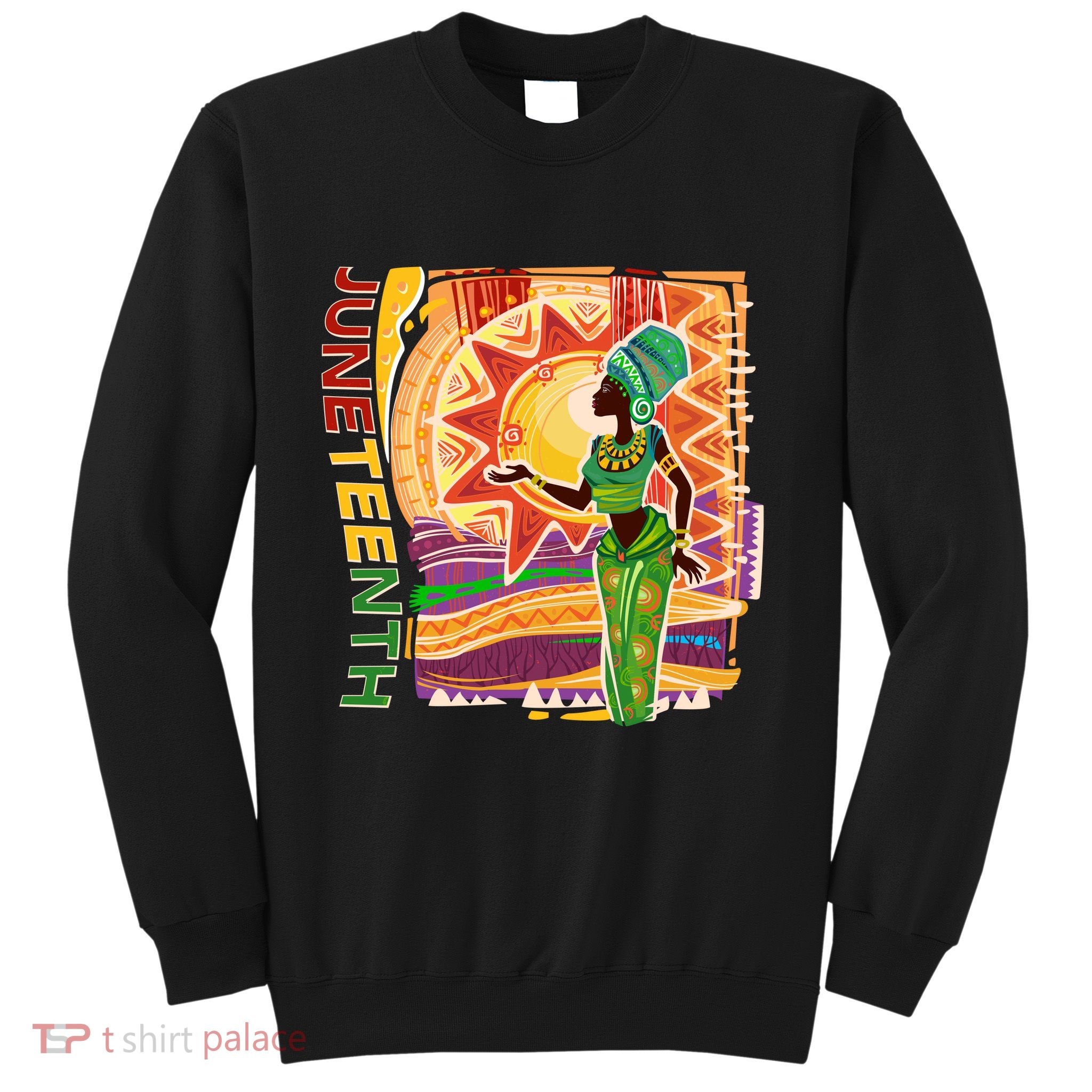 Juneteenth African American Woman African Patterns Sweatshirt