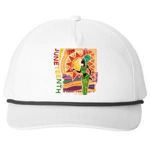 Juneteenth African American Woman African Patterns Snapback Five-Panel Rope Hat