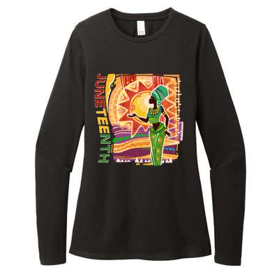 Juneteenth African American Woman African Patterns Womens CVC Long Sleeve Shirt