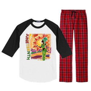 Juneteenth African American Woman African Patterns Raglan Sleeve Pajama Set