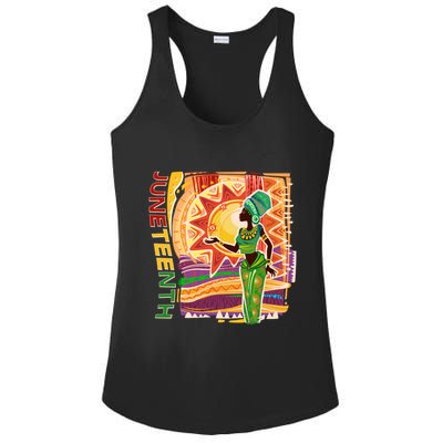 Juneteenth African American Woman African Patterns Ladies PosiCharge Competitor Racerback Tank