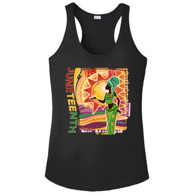 Juneteenth African American Woman African Patterns Ladies PosiCharge Competitor Racerback Tank