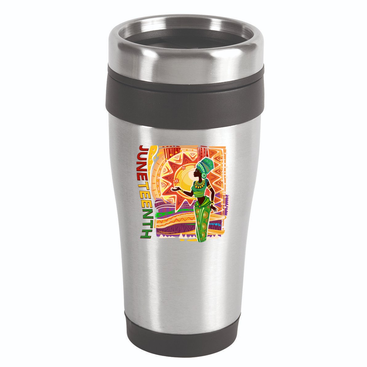 Juneteenth African American Woman African Patterns 16oz Travel Tumbler