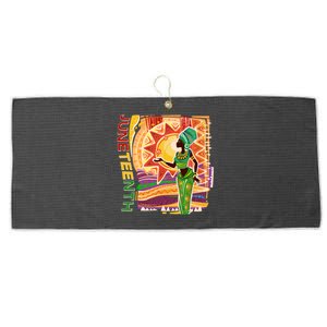 Juneteenth African American Woman African Patterns Large Microfiber Waffle Golf Towel