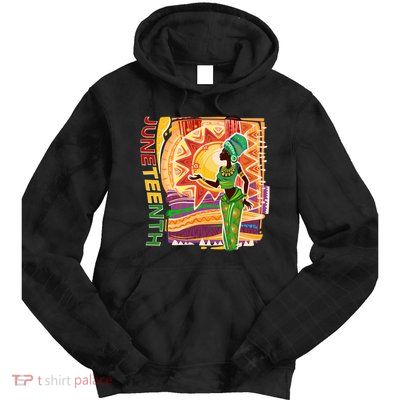Juneteenth African American Woman African Patterns Tie Dye Hoodie