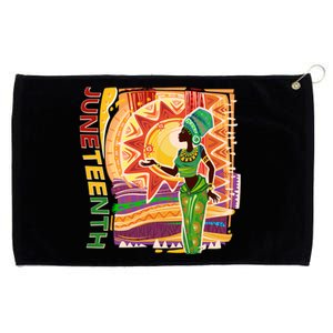 Juneteenth African American Woman African Patterns Grommeted Golf Towel