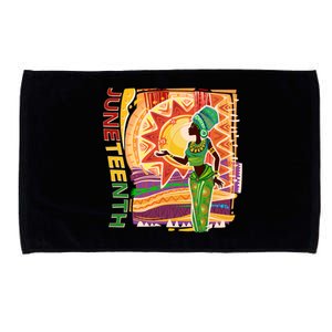 Juneteenth African American Woman African Patterns Microfiber Hand Towel