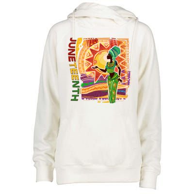 Juneteenth African American Woman African Patterns Womens Funnel Neck Pullover Hood