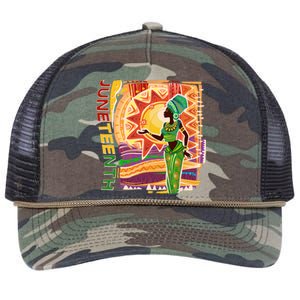 Juneteenth African American Woman African Patterns Retro Rope Trucker Hat Cap