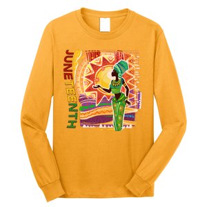 Juneteenth African American Woman African Patterns Long Sleeve Shirt