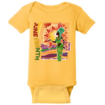 Juneteenth African American Woman African Patterns Baby Bodysuit