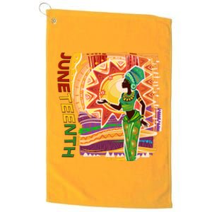 Juneteenth African American Woman African Patterns Platinum Collection Golf Towel