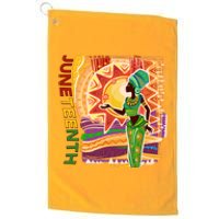 Juneteenth African American Woman African Patterns Platinum Collection Golf Towel