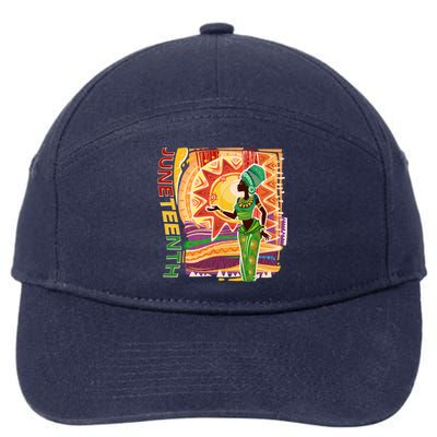 Juneteenth African American Woman African Patterns 7-Panel Snapback Hat