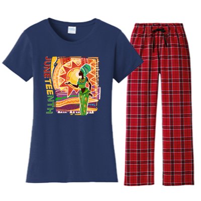 Juneteenth African American Woman African Patterns Women's Flannel Pajama Set