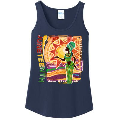 Juneteenth African American Woman African Patterns Ladies Essential Tank