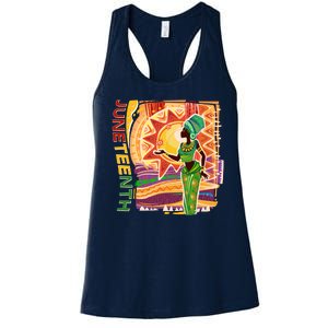 Juneteenth African American Woman African Patterns Women's Racerback Tank