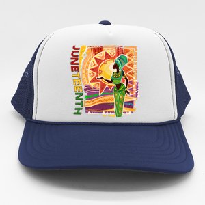 Juneteenth African American Woman African Patterns Trucker Hat