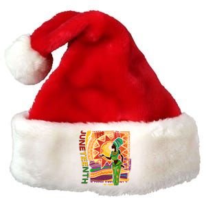 Juneteenth African American Woman African Patterns Premium Christmas Santa Hat