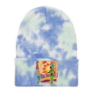 Juneteenth African American Woman African Patterns Tie Dye 12in Knit Beanie