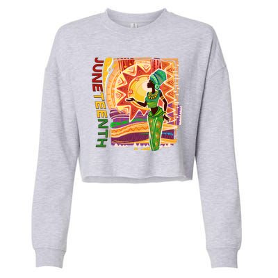 Juneteenth African American Woman African Patterns Cropped Pullover Crew