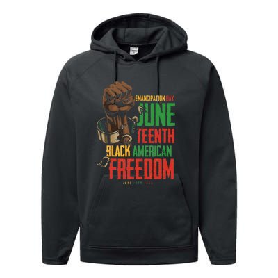 Juneteenth African American Freedom Black Pride Juneteenth Performance Fleece Hoodie